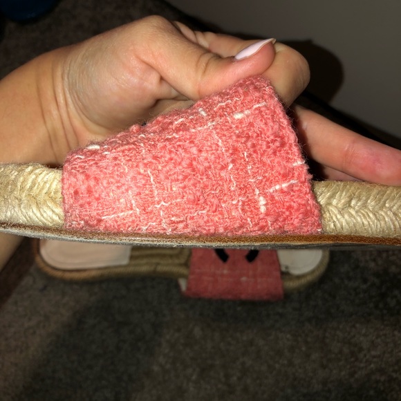 Pink/black Chanel Tweed CC Slide Espadrilles size 36 - Picture 6 of 10